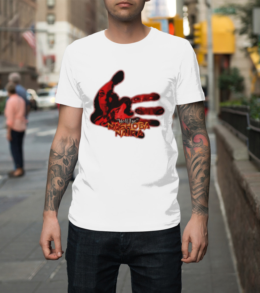 Red Handprint Wolf Eye Nashoba Naira T-Shirt