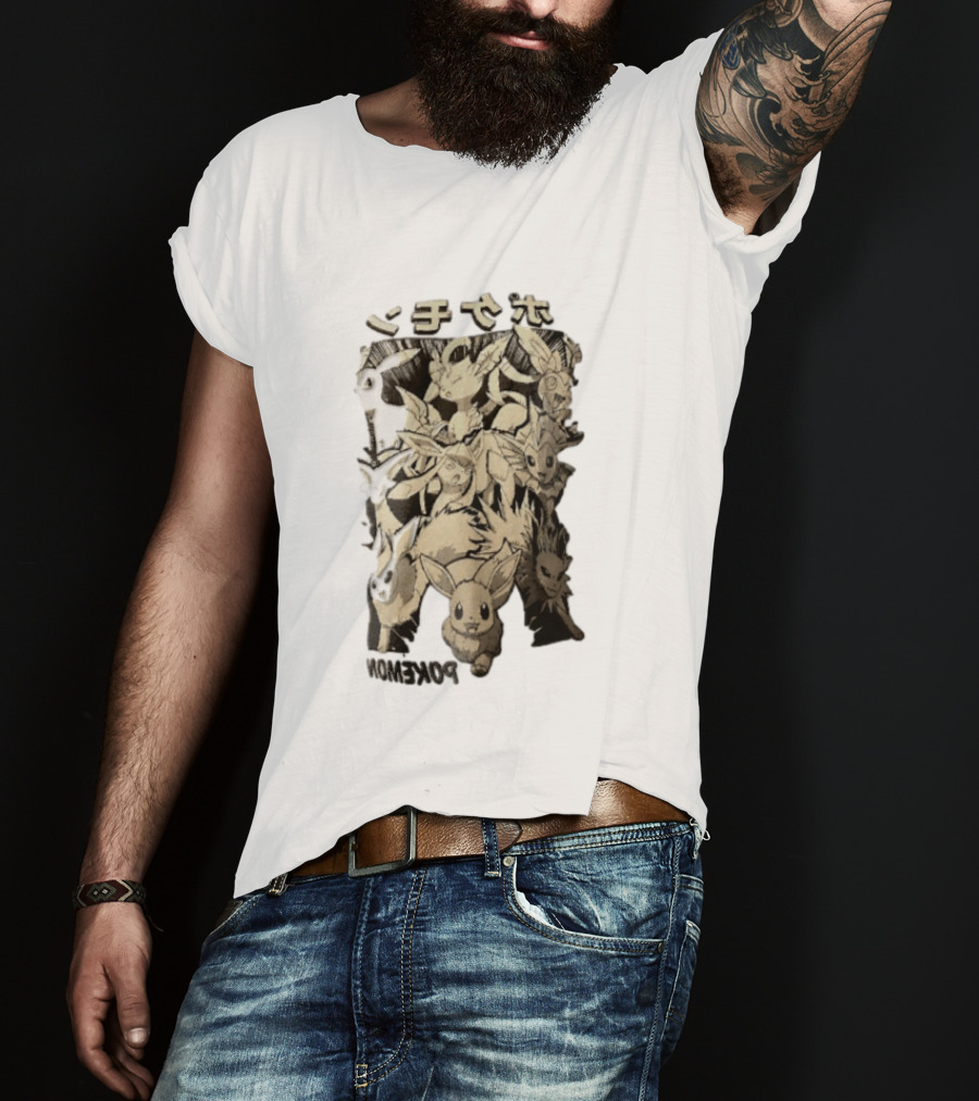 Eevee And Evolutions Collection Japanese Style Pokemon T-Shirt
