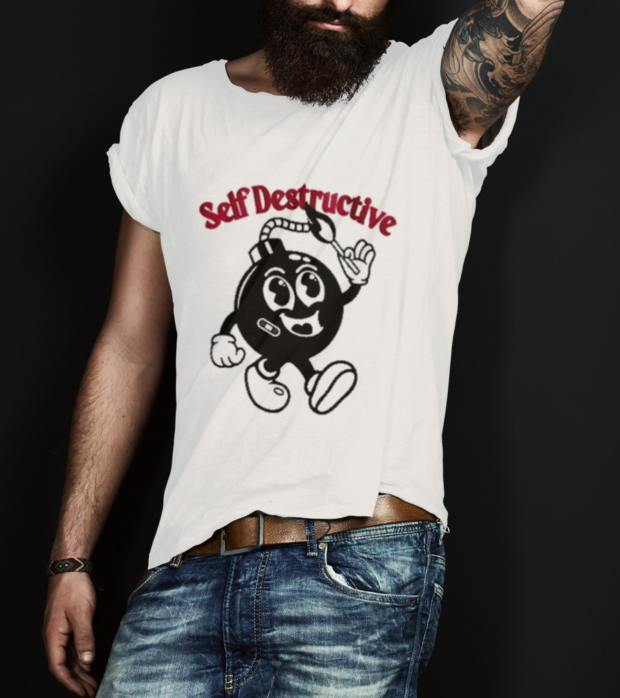 Self Destructive Cartoon Bomb Character With Happy Face T-Shirt