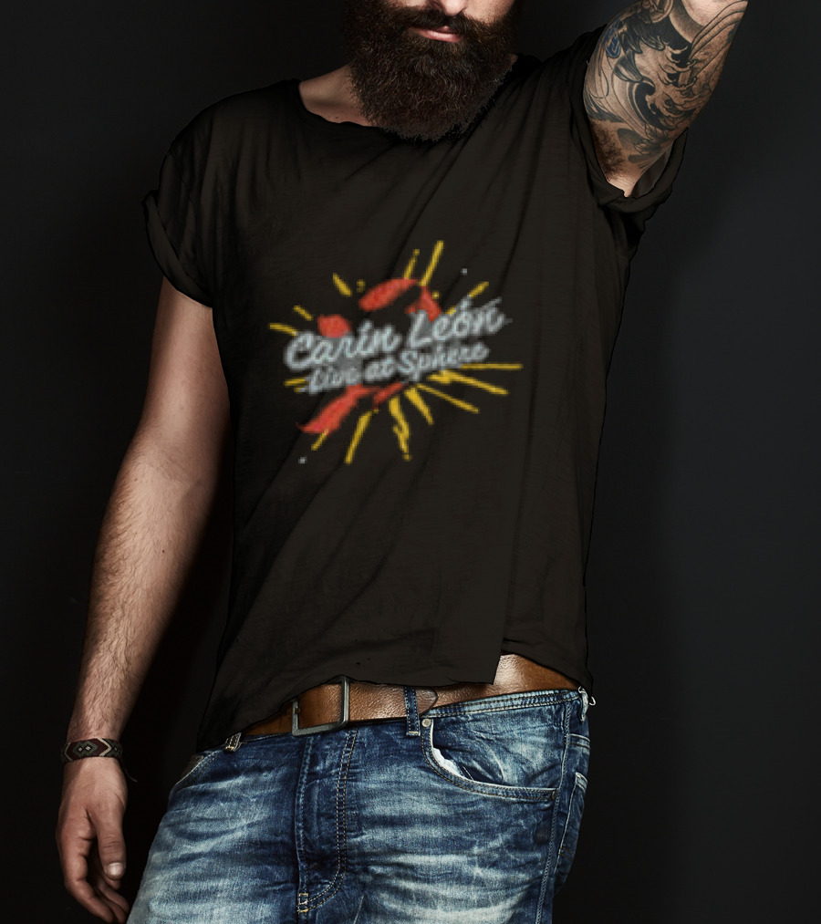Carin Leon Store De Sonora Para El Mundo Sphere Black Text Burst T-Shirt