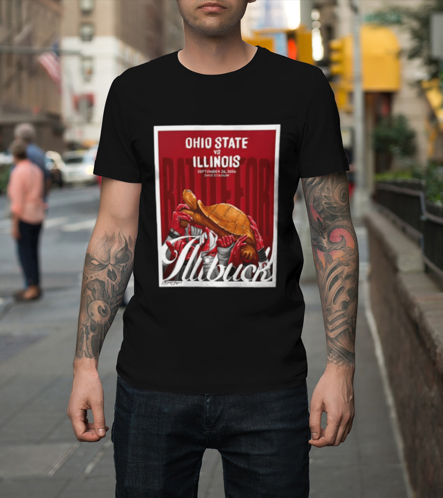 Ohio State Vs Illinois September 2026 Battle For Illibuck Ohio Stadium T-Shirt