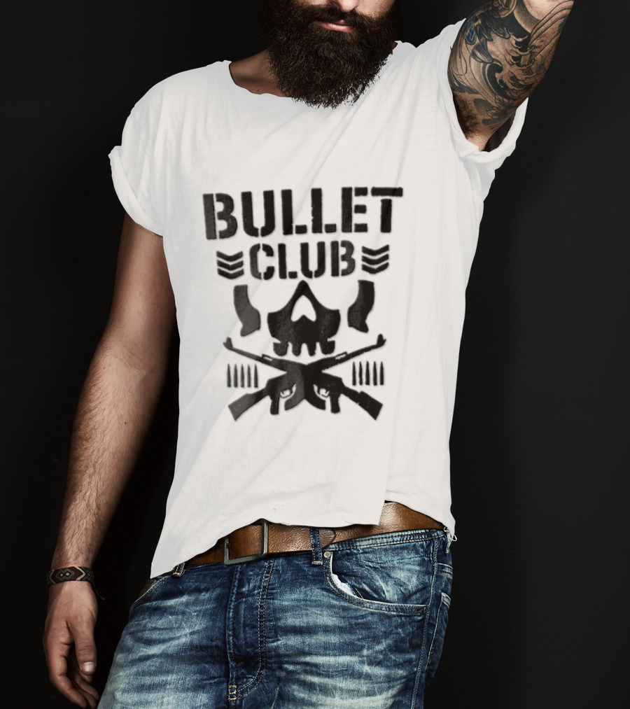 Bullet Club Skull Gun Crossbones Wrestling T-Shirt