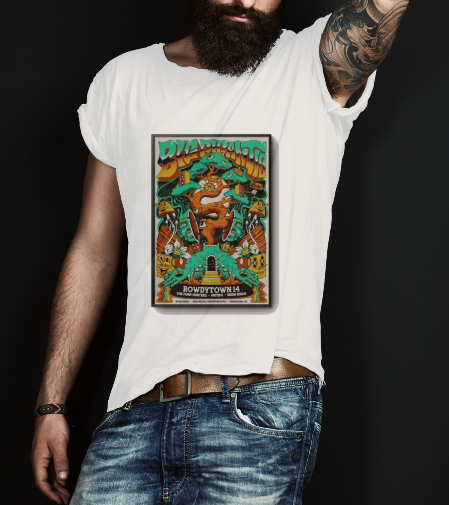 Big Gigantic Live Rowdytown 14 Red Rocks Amphitheatre September 26 2026 Morrison CO The Funk Hunters Motifv Drew Birch T-Shirt