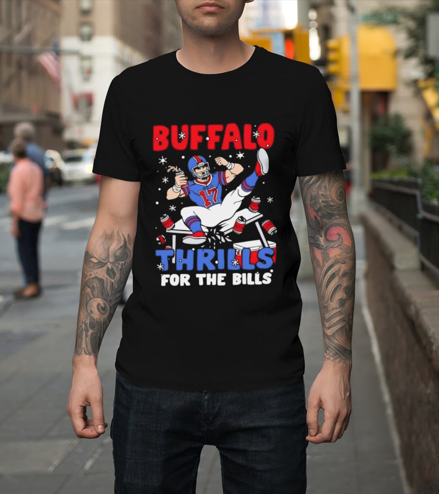 Buffalo Bills 17 Thrills Josh Allen Table Celebration T-Shirt