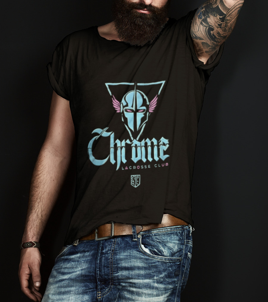 Chrome Lacrosse Club Winged Helmet T-Shirt