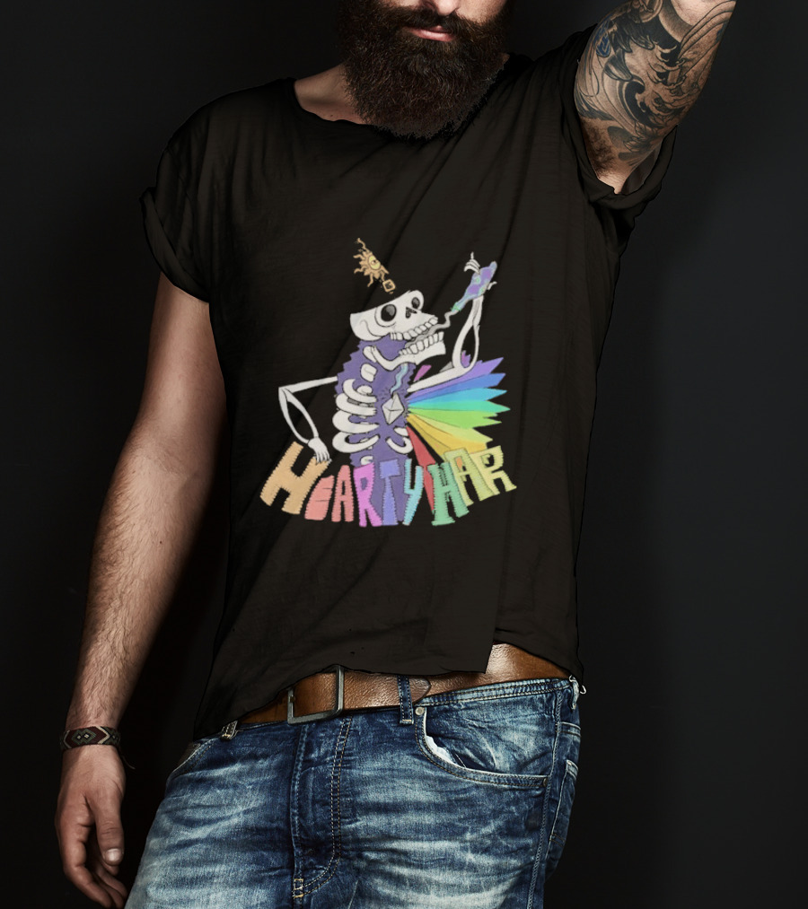 John Fogerty Hearty Har Colorful Skeleton With Rainbow T-Shirt