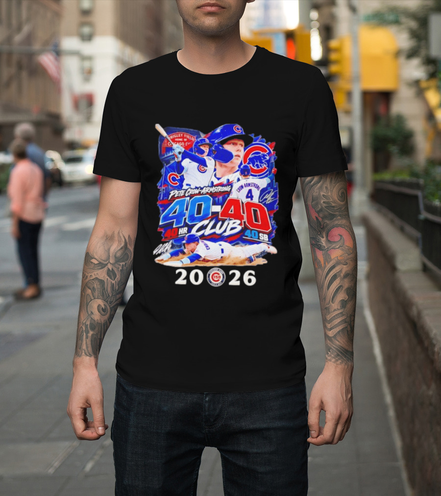 Pete Crow Armstrong 40HR 40SB Club Chicago Cubs 2026 T-Shirt