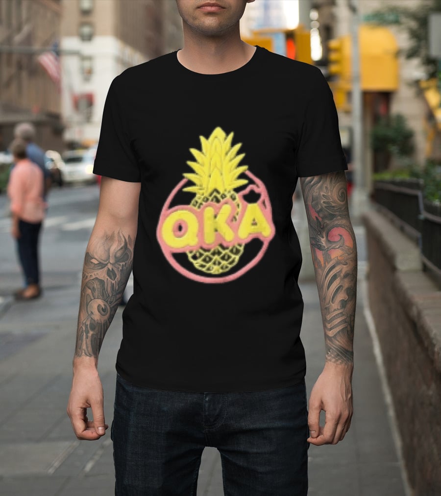 QKA Yellow Pineapple Inside Red Circle T-Shirt