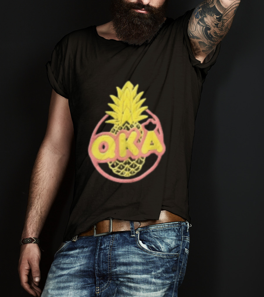 QKA Yellow Pineapple Inside Red Circle T-Shirt