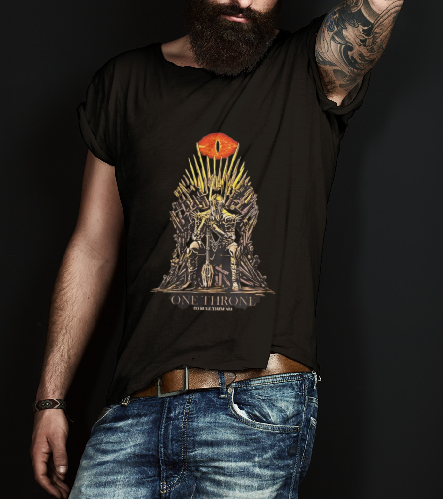 One Throne To Rule Them All Sauron Iron Throne Fantasy T-Shirt