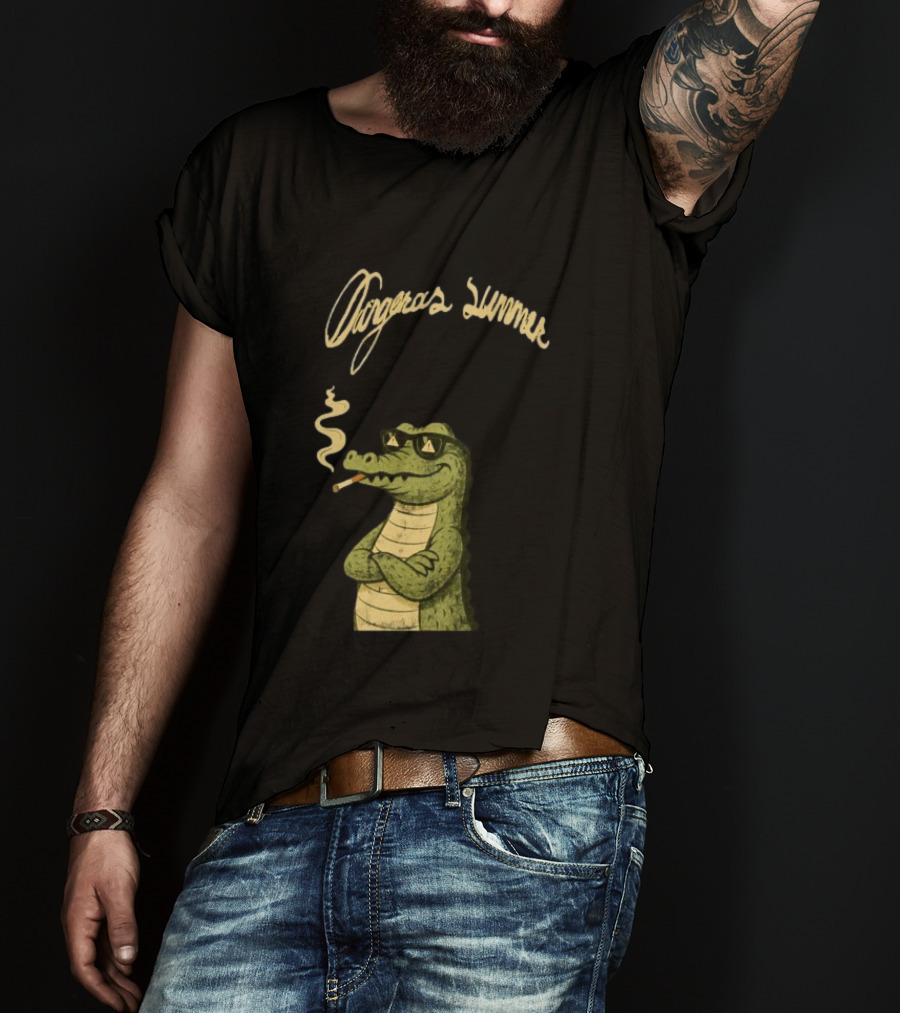 Yeat Dangerous Summer Loose Leaf Gator Smoking Cool Sunglasses Crocodile T-Shirt
