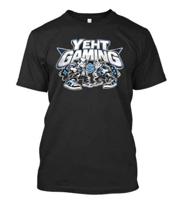 Yeht Gaming Two Boys Playing Video Games Dollar Sign Joysticks Sneakers T-Shirt