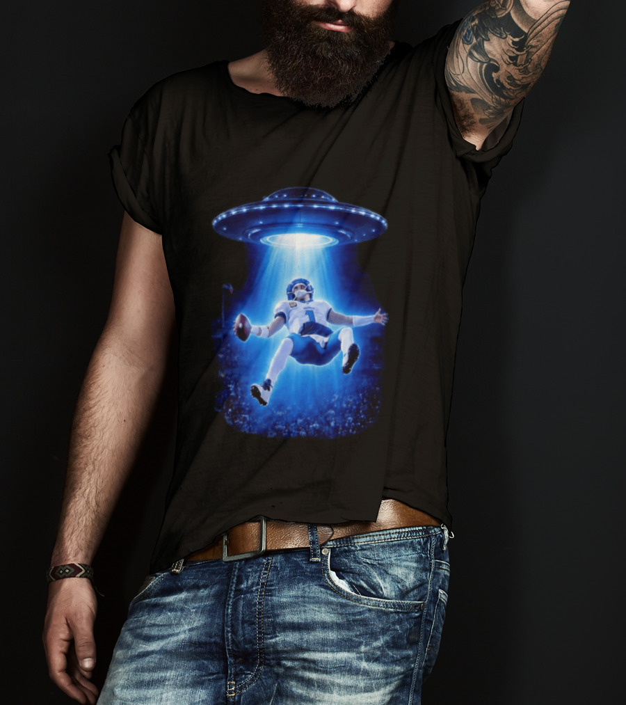Jalen Hurts Memes UFO Abduction Football Player Beam Fantasy T-Shirt