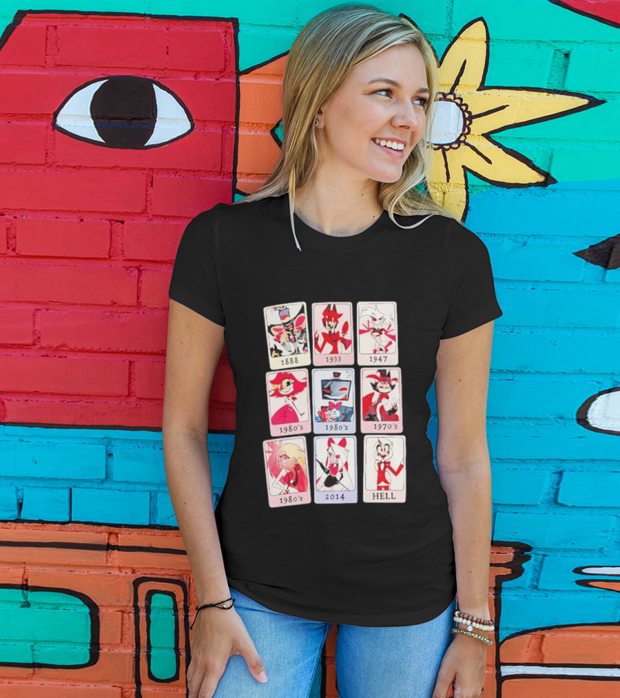Hazbin Hotel 1888 1933 1947 1970s 1980s 2014 Hell T-Shirt