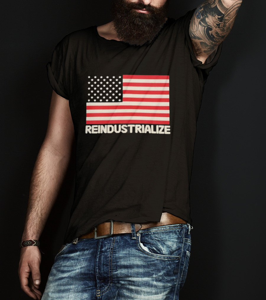 Reindustrialize United States Flag Stars And Stripes T-Shirt