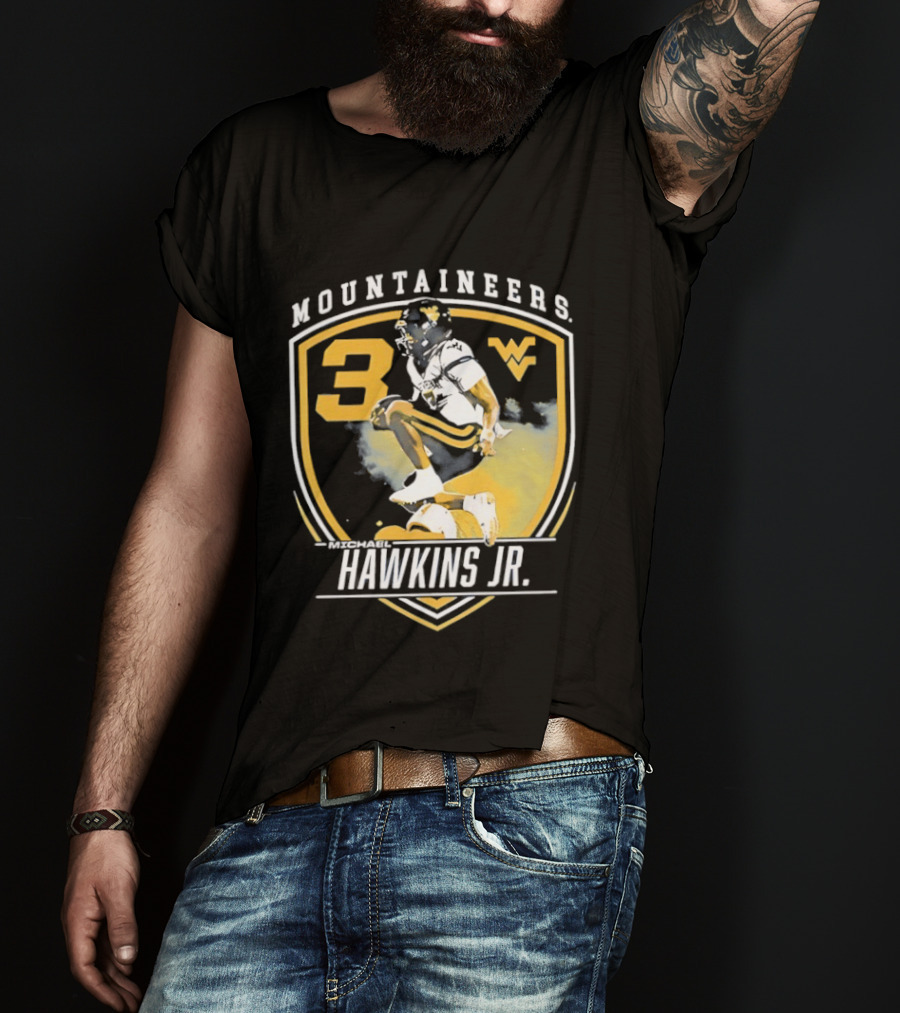 Mountaineers Hawkins Jr. 3 West Virginia WV T-Shirt