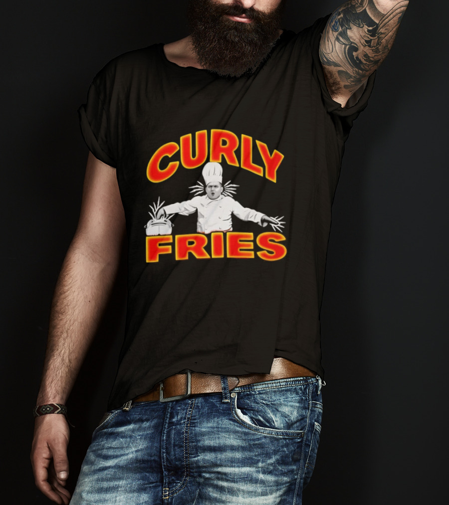 The Three Stooges Curly Fries Chef Character 90s Comedy T-Shirt