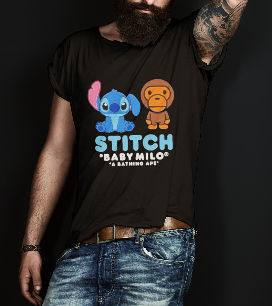 Bape X Disney Stitch Baby Milo A Bathing Ape Collab 2026 T-Shirt