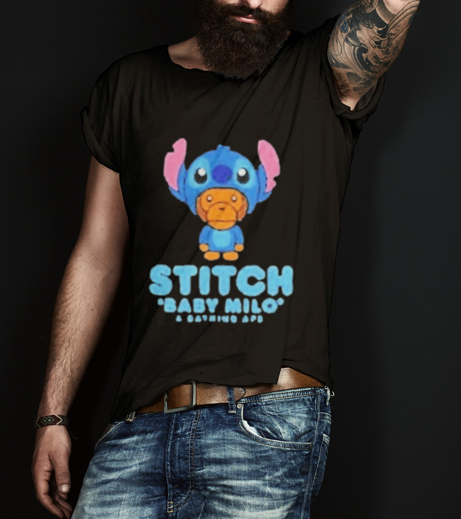 Original Bape X Disney Stitch Baby Milo Collaboration 2026 T-Shirt
