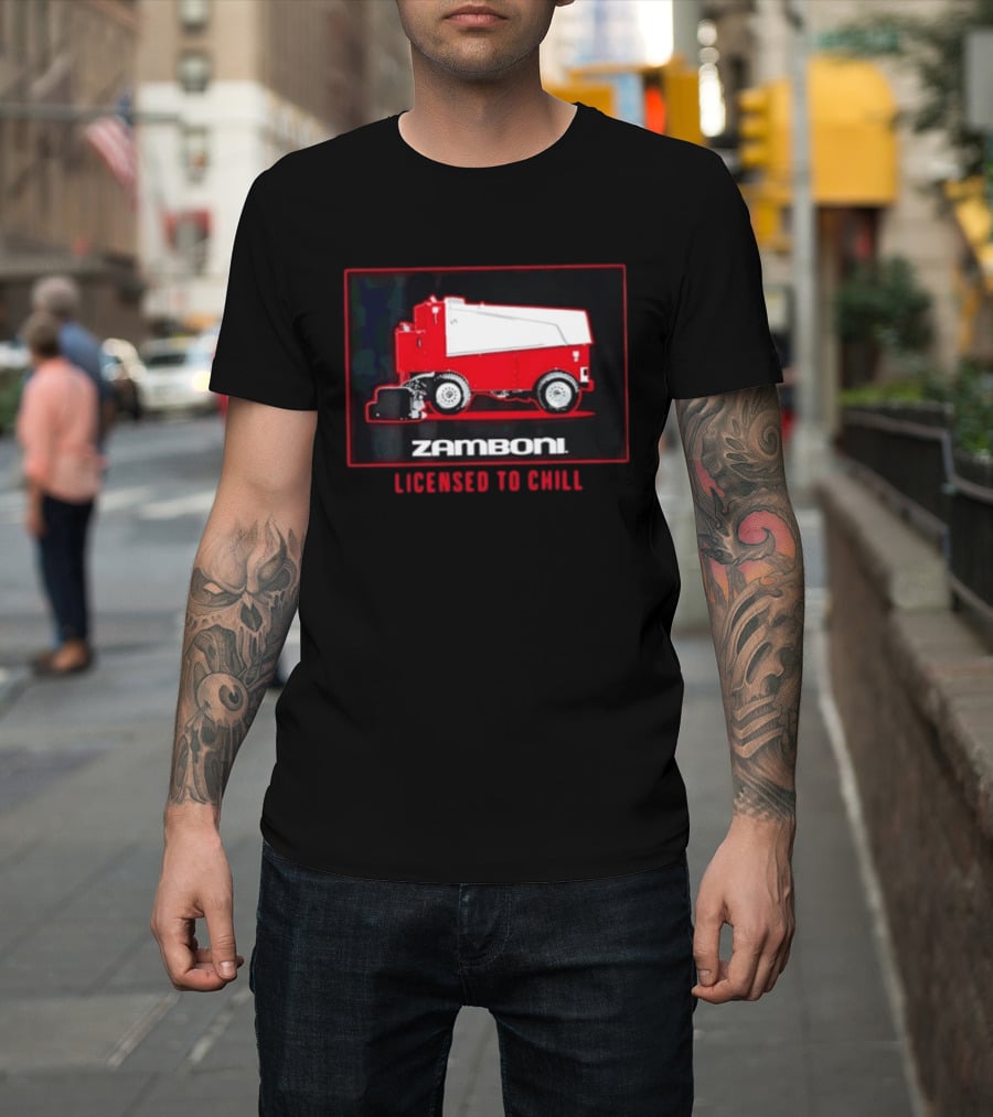 Zamboni Licensed To Chill Red Ice Resurfacer T-Shirt