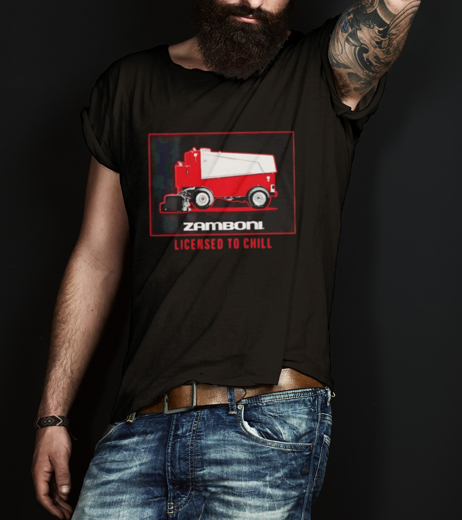 Zamboni Licensed To Chill Red Ice Resurfacer T-Shirt