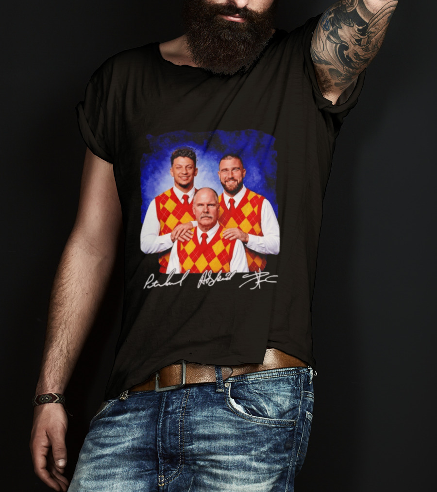 Patrick Mahomes Andy Reid Travis Kelce Kansas City Chiefs Step Brothers T-Shirt