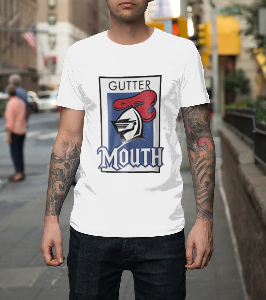 Gutter Mouth Knight Helmet Red Plume T-Shirt