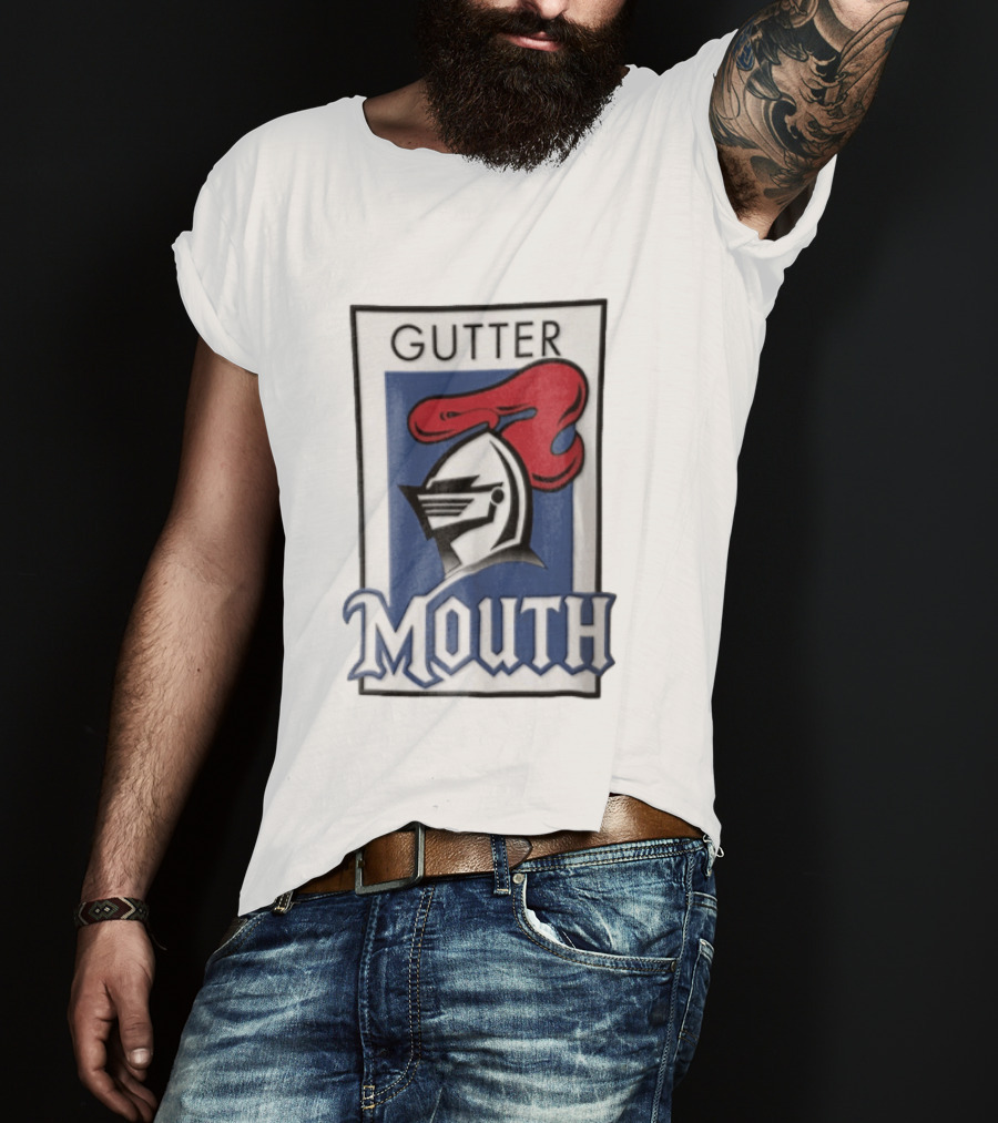 Gutter Mouth Knight Helmet Red Plume T-Shirt