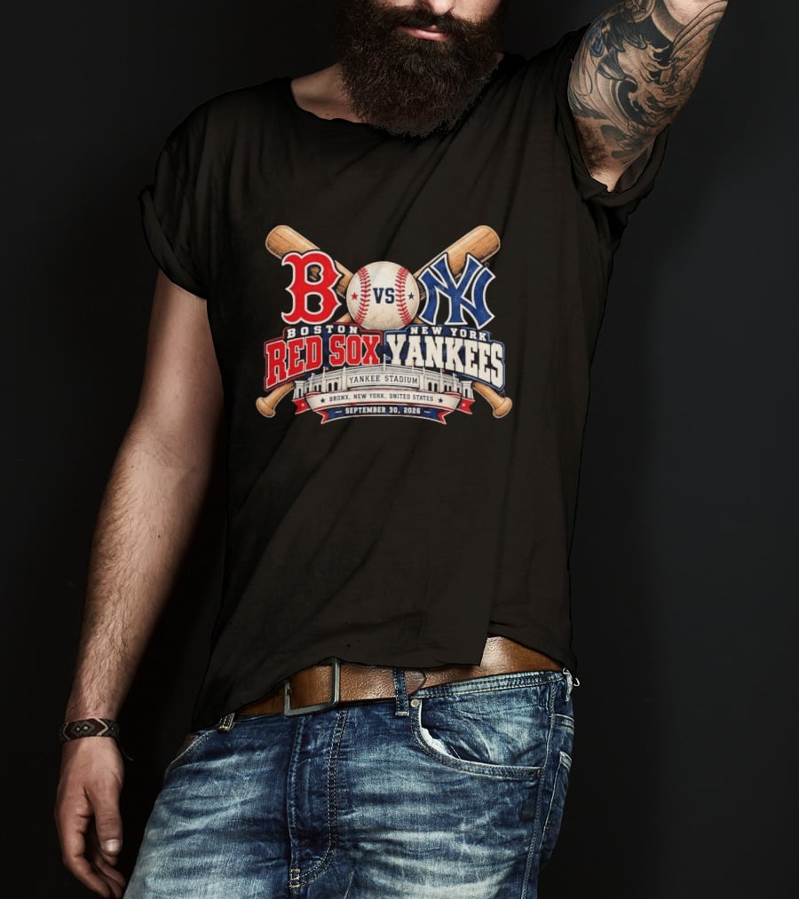 Boston Red Sox Vs New York Yankees Yankee Stadium Bronx September 30 2026 T-Shirt