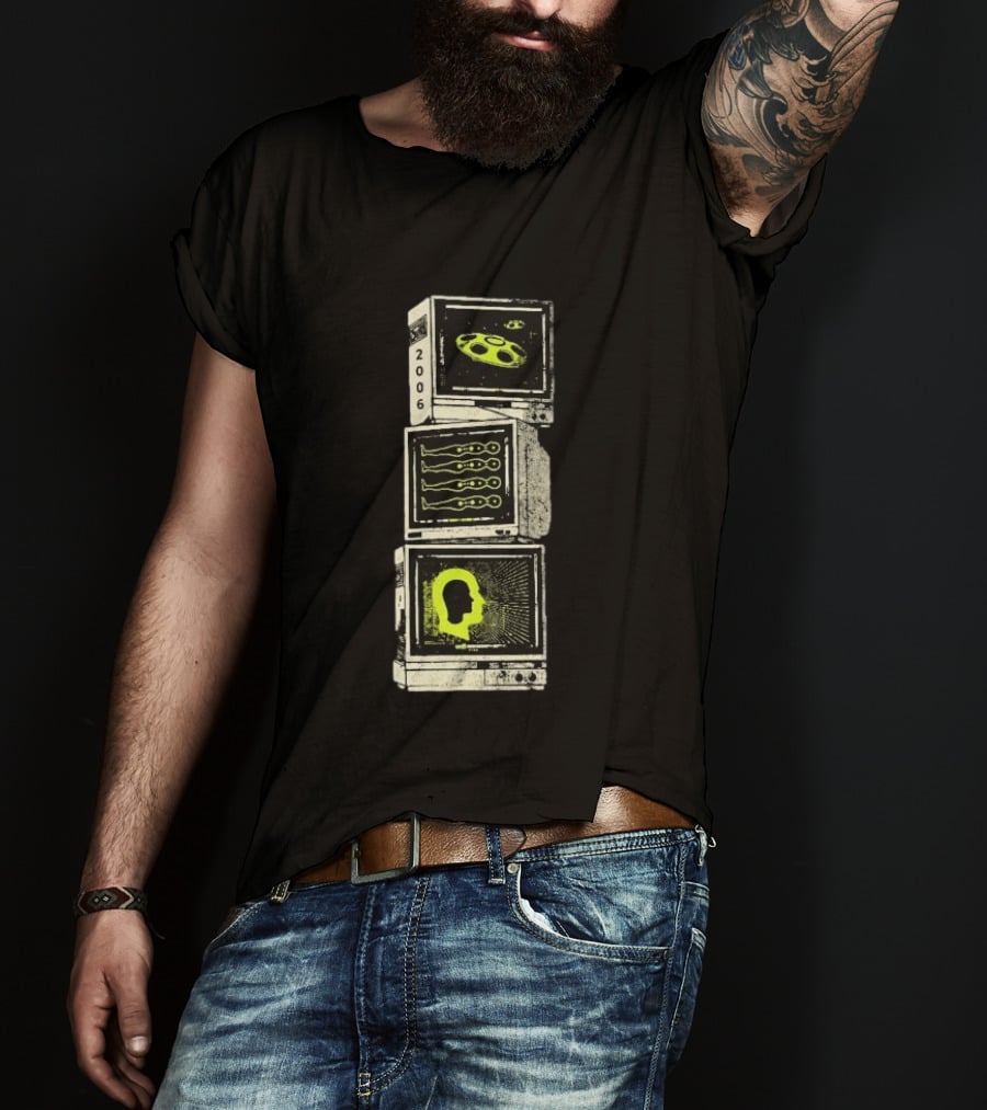 Brand New The Devil And God Are Raging Inside Me 2006 Signal Stack Retro Monitors T-Shirt