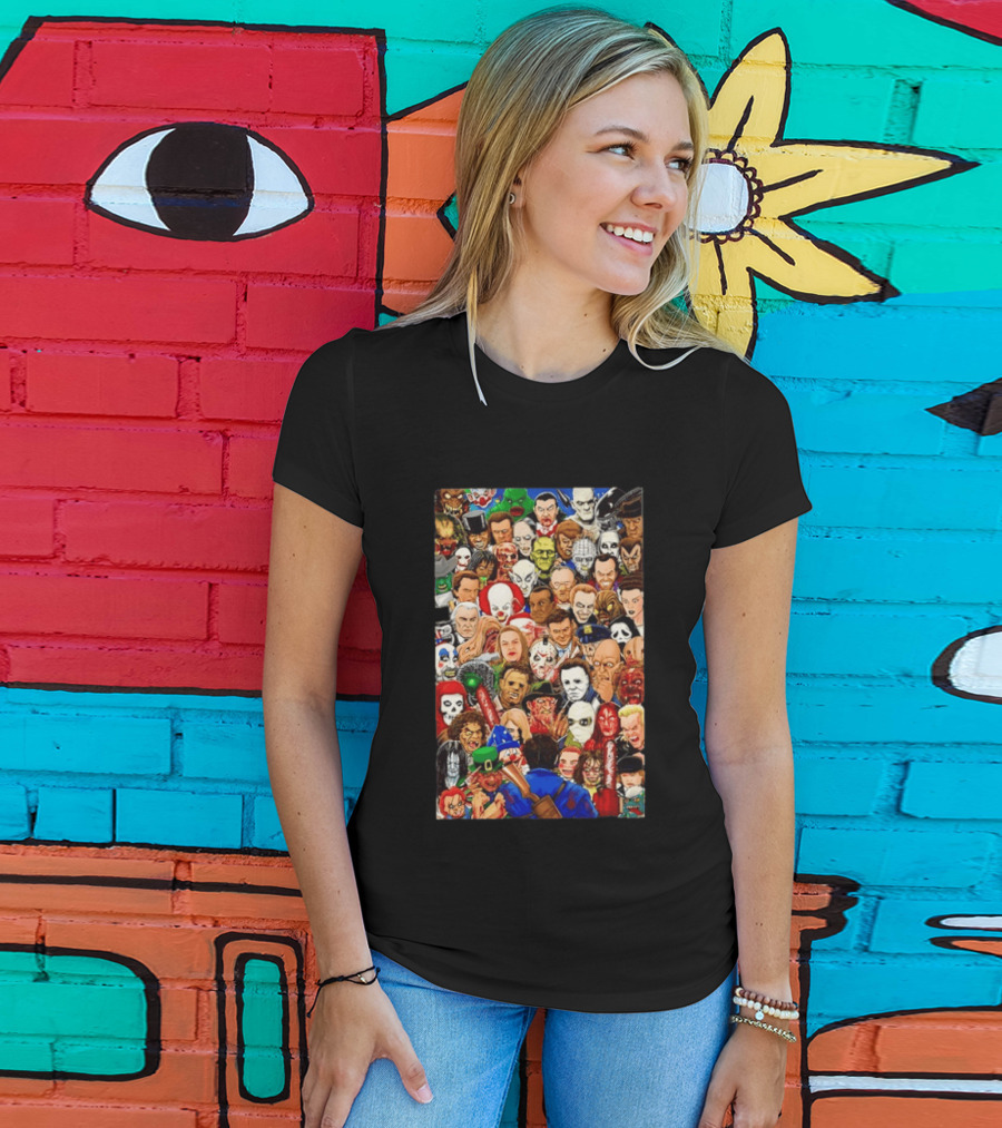 Horror Movie Icons Collage Halloween 2026 Collection T-Shirt