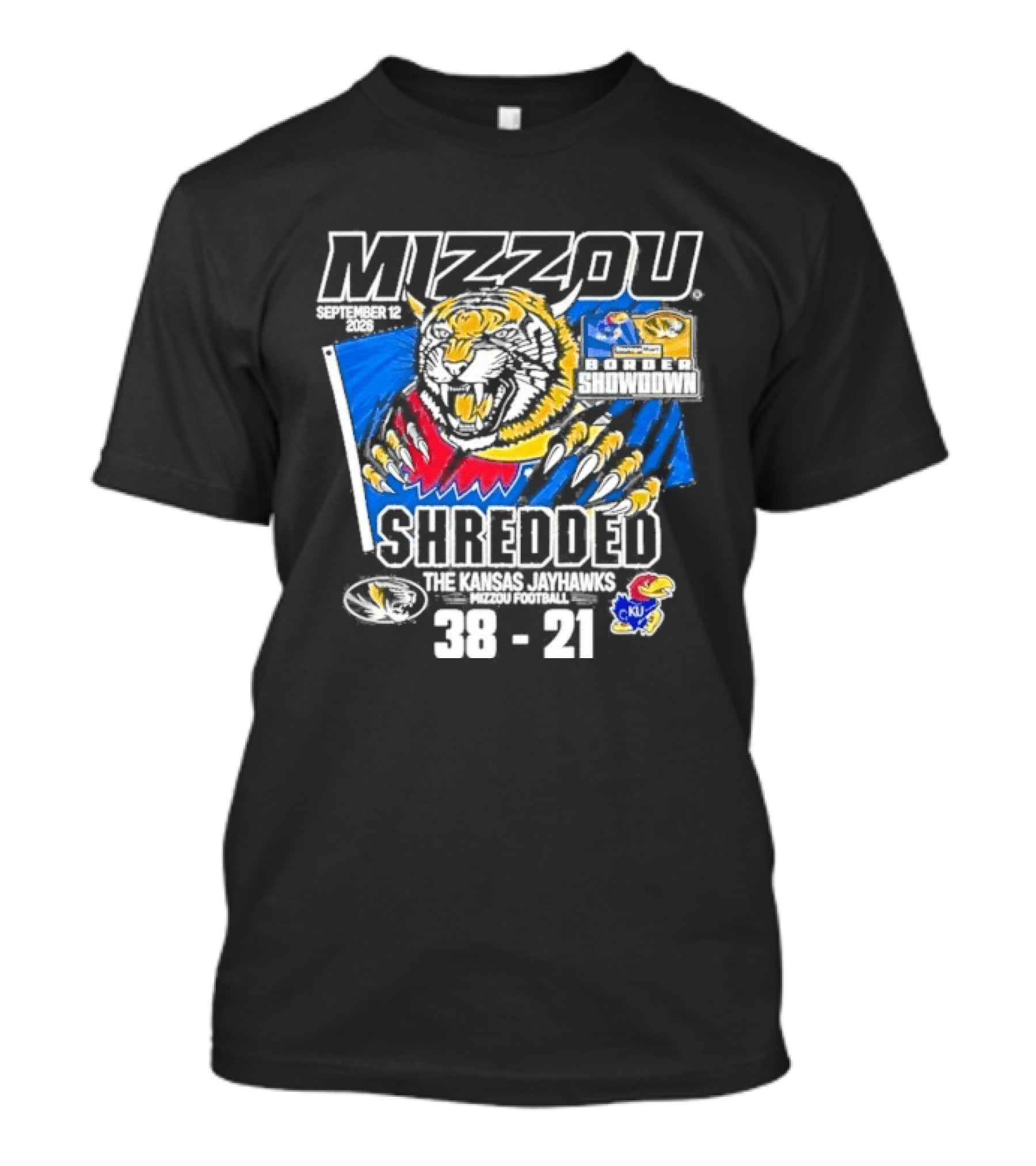 Mizzou Tigers Football Shredded Victory Over KU 2026 Score T-Shirt