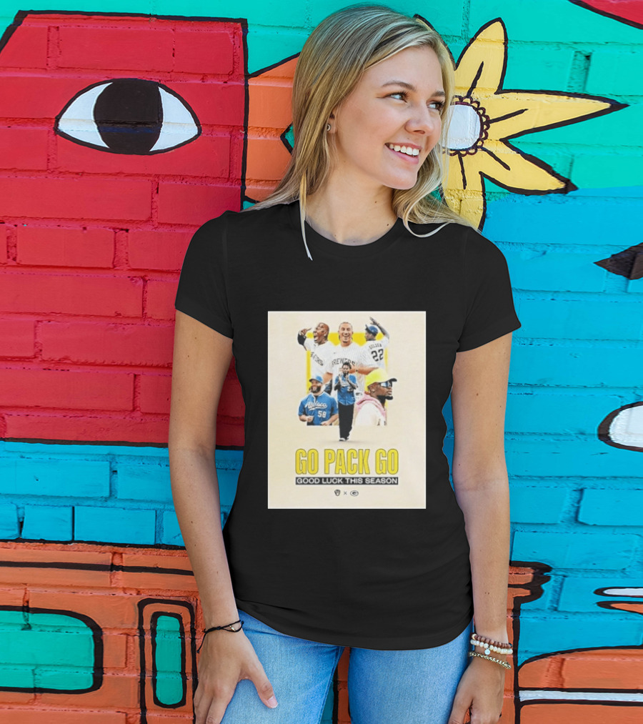 Go Pack Go Brewers Good Luck This Season Packers Sports Collaboration Vintage Vibe T-Shirt