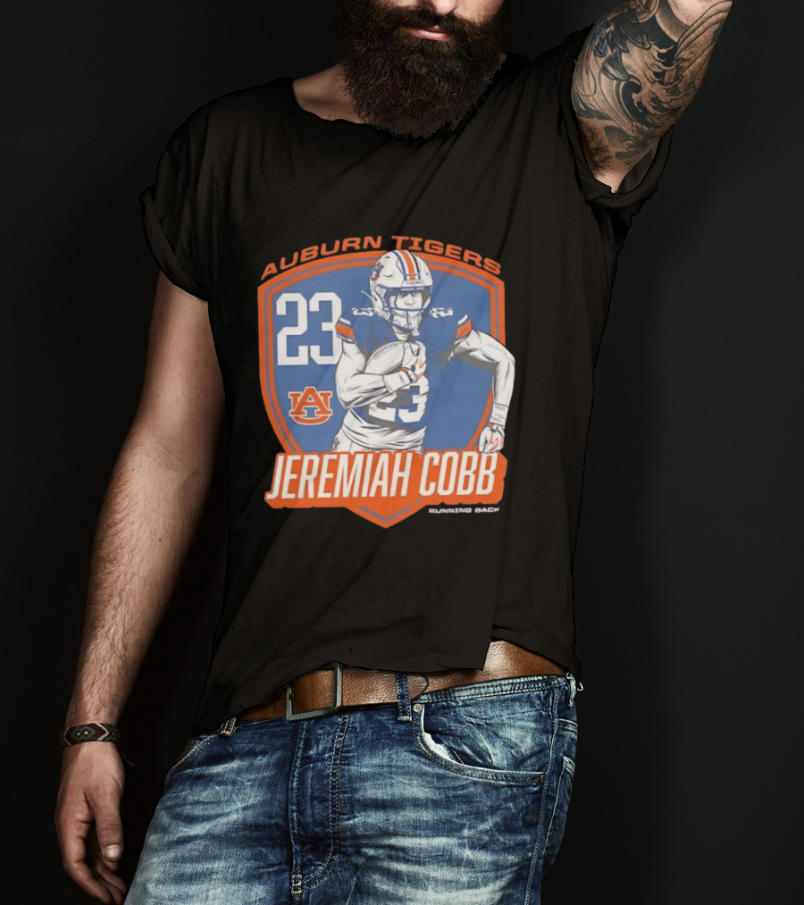 Jeremiah Cobb 23 Auburn Tigers Running Back Football Player T-Shirt