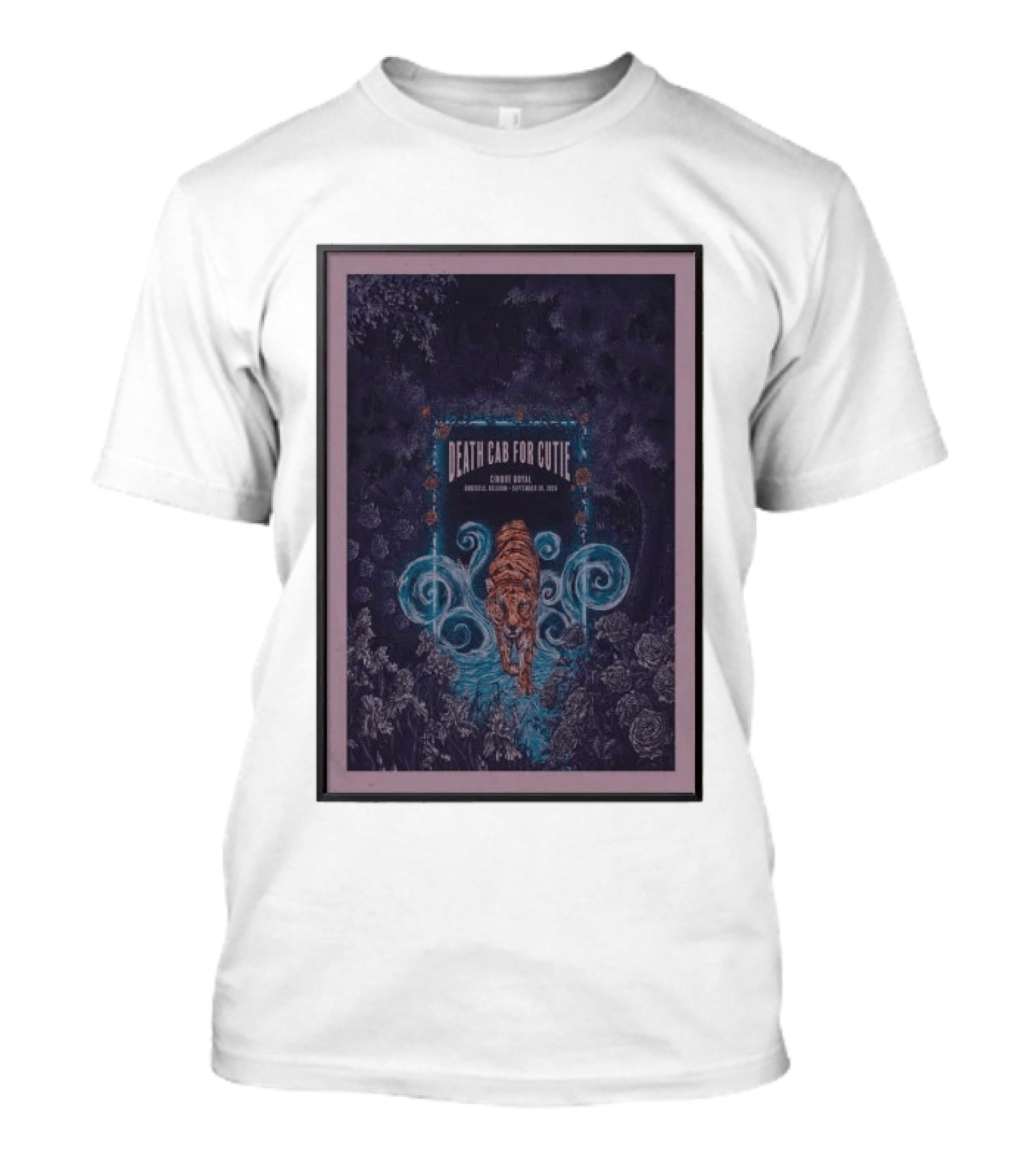 Death Cab For Cutie Cirque Royal Brussels September 30 2026 Tiger And Floral T-Shirt