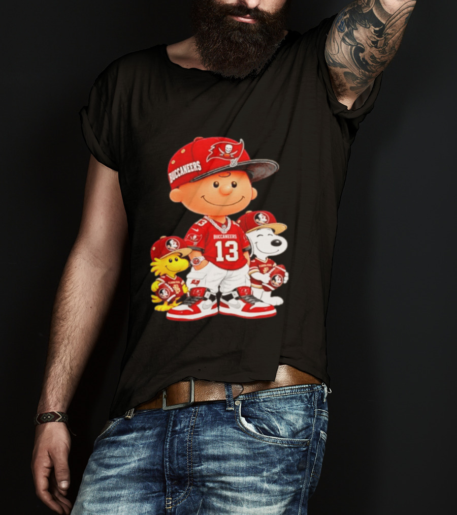 Charlie Brown 13 Snoopy Woodstock Buccaneers Florida State T-Shirt