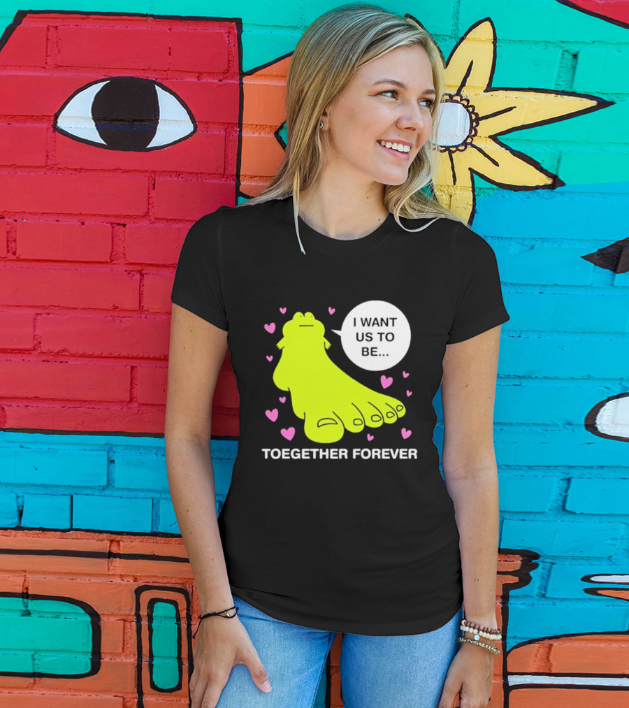 Frog I Want Us To Be Toegether Forever Pink Hearts T-Shirt