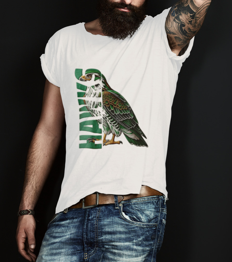 Atlanta Hawks Green Brown Hawk Bird Profile View T-Shirt
