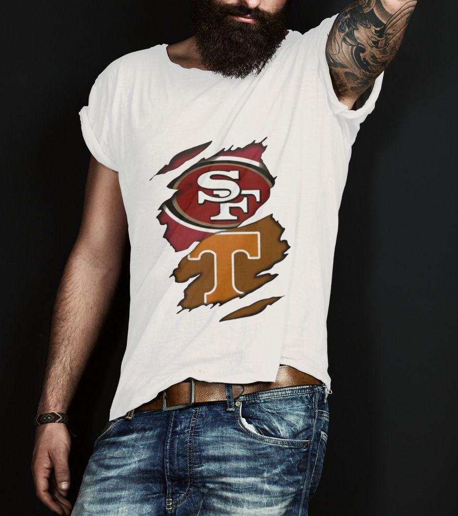 San Francisco 49ers Tennessee Volunteers Ripped SF Logos Fusion T-Shirt