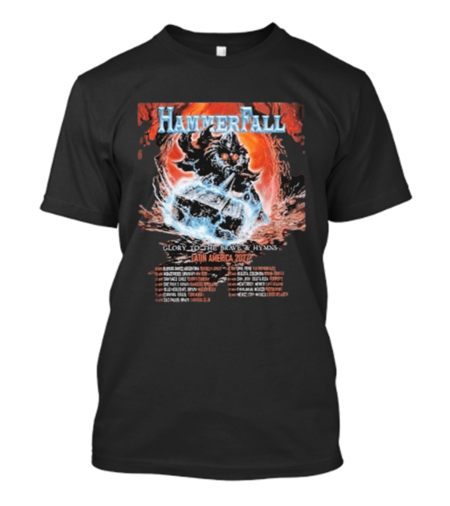 Hammerfall Latin America 2027 Tour Dates Glory To The Brave And Hymns T-Shirt