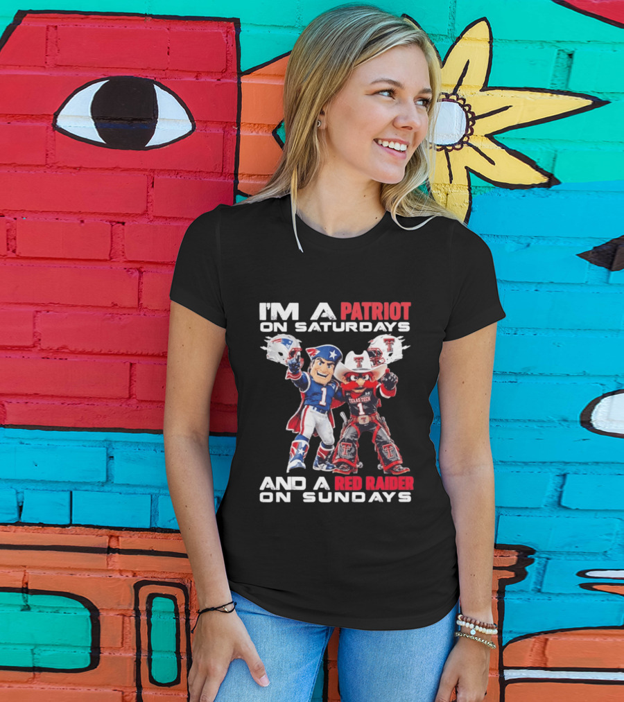 I'm A Patriot On Saturdays And A Red Raider On Sundays Texas Tech Football Mascots T-Shirt