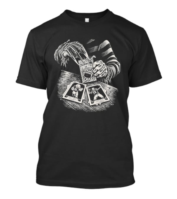 Freddy Krueger Football Trading Cards Nightmare On Rip Street Halloween T-Shirt