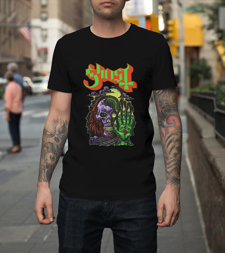 Ghost Store Necromancy Skull Candle Hand T-Shirt