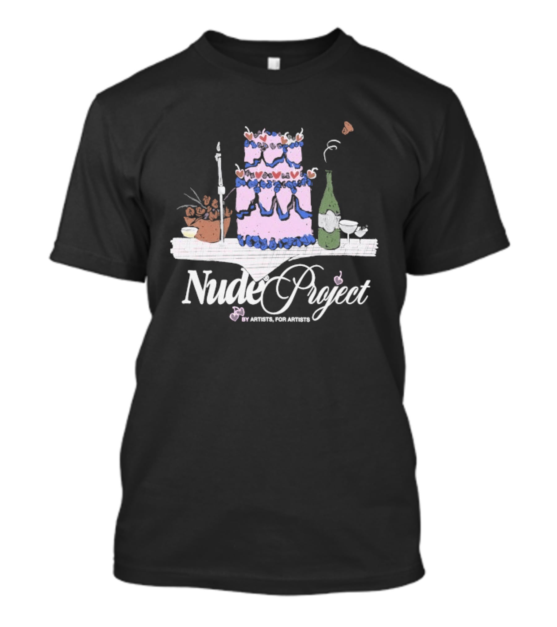 Nude Project By Artists For Artists Cake And Wine Ensemble T-Shirt
