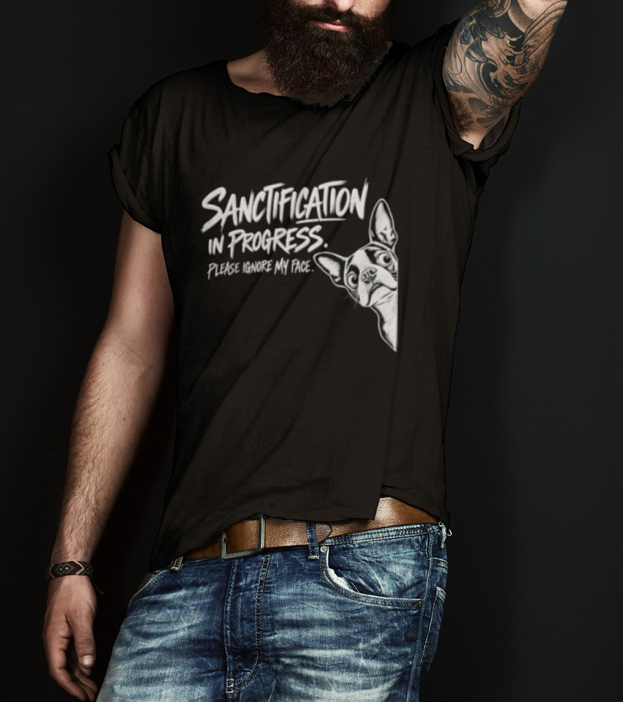 Sanctification In Progress Please Ignore My Face Funny Animal T-Shirt