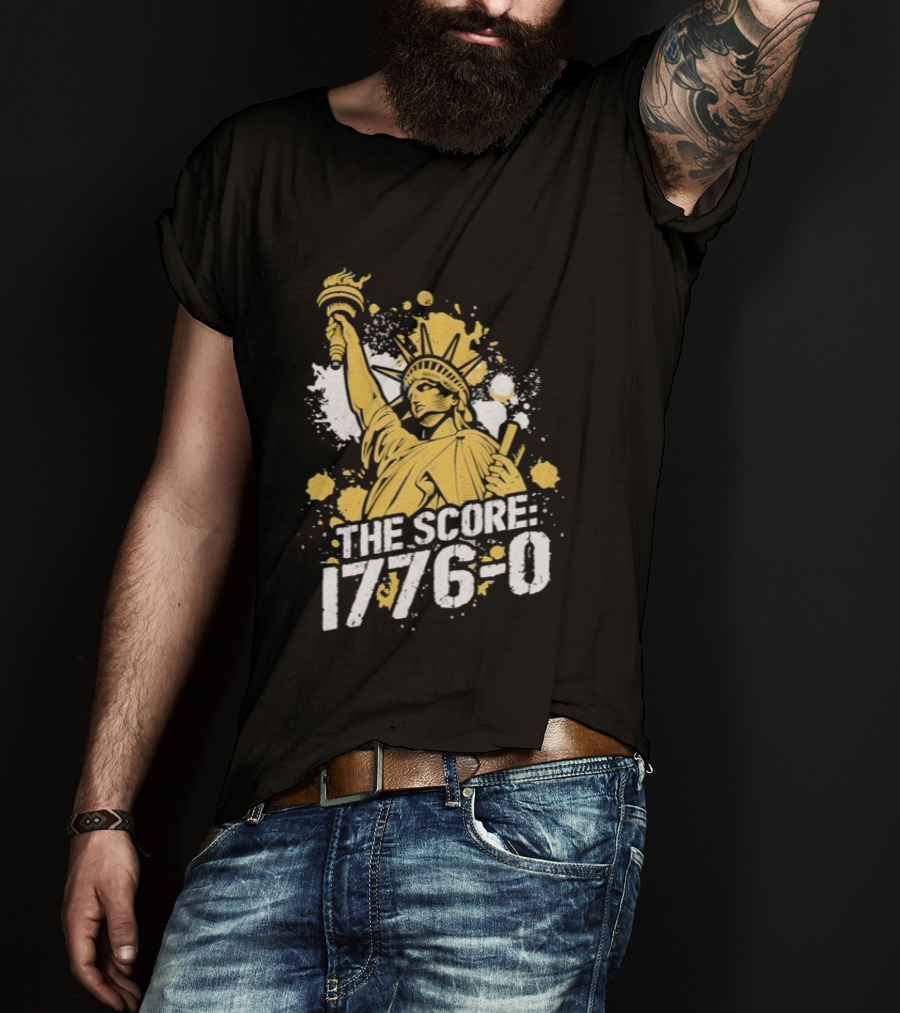 The Fat Electrician Statue Of Liberty 1776 0 Score T-Shirt