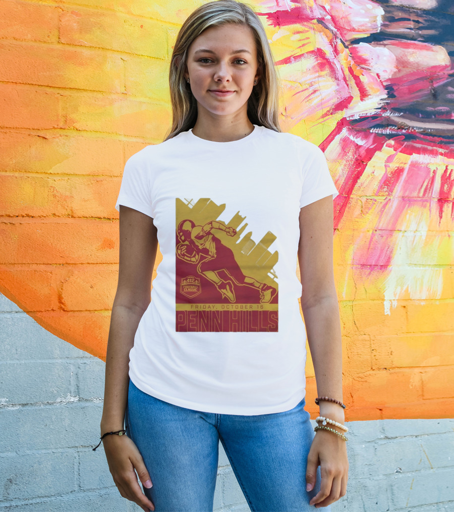 412 Football Classic Penn Hills Friday October 16 Football Player Image T-Shirt