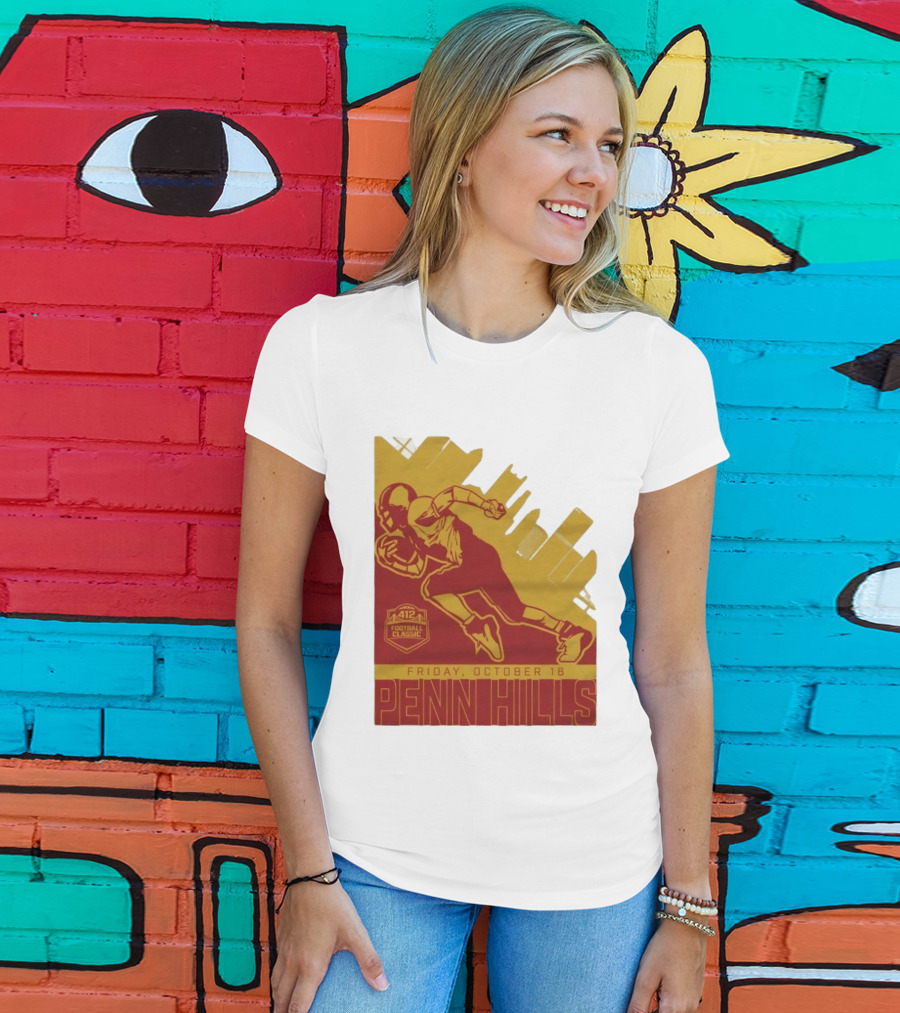 412 Football Classic Penn Hills Friday October 16 Football Player Image T-Shirt