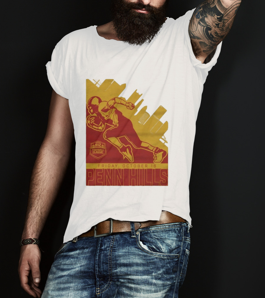 412 Football Classic Penn Hills Friday October 16 Football Player Image T-Shirt