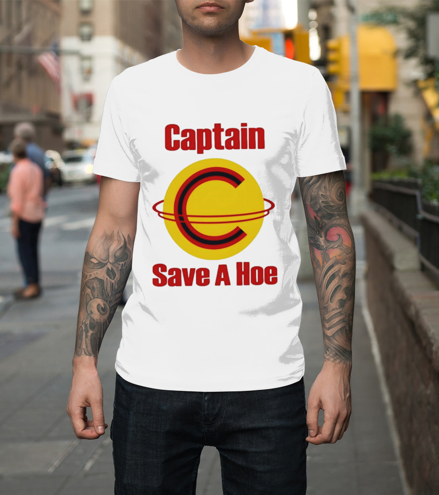 Captain Save A Hoe Humor Yellow C T-Shirt